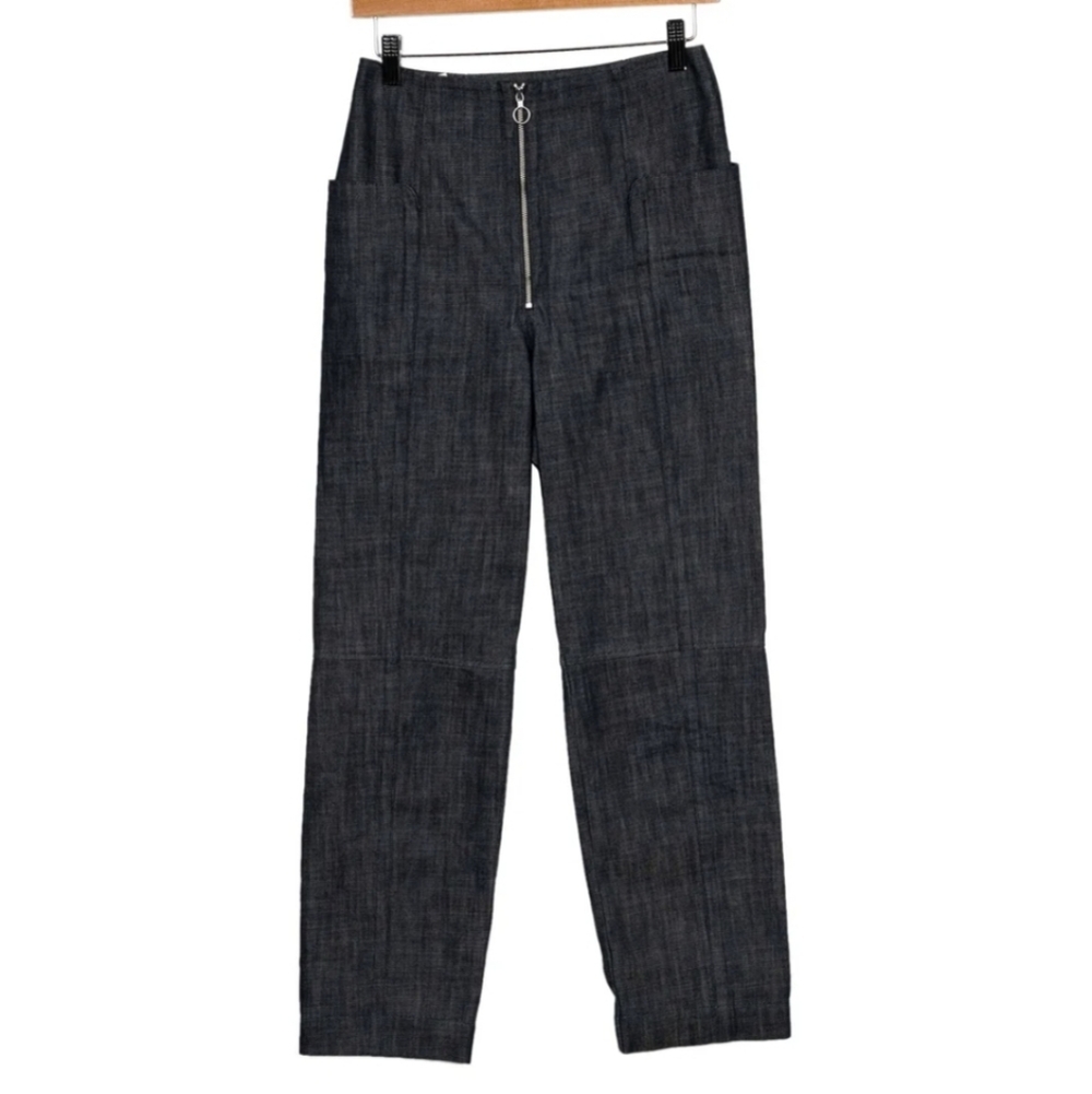 Tibi High Rise Straight Leg Cropped Jeans